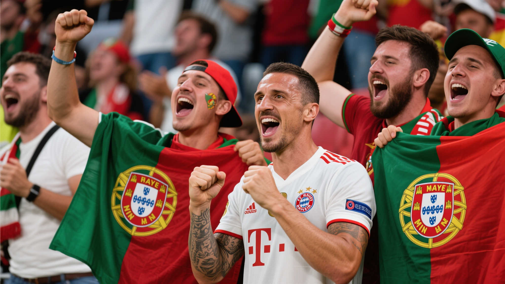 葡萄牙球迷现场对唱里贝里,后者微笑回应 葡萄牙球迷现场对唱里贝里,后者微笑回应